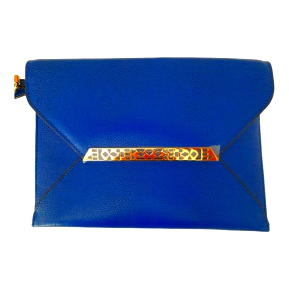 New Stella And Dot Envelope Clutch Wristlet COBALT Blue with Card Holders - Picture 1 of 6